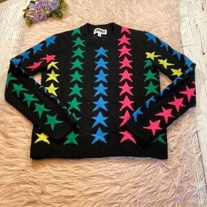Threads of Privilege Cashmere Rainbow Star Sweater sz XS